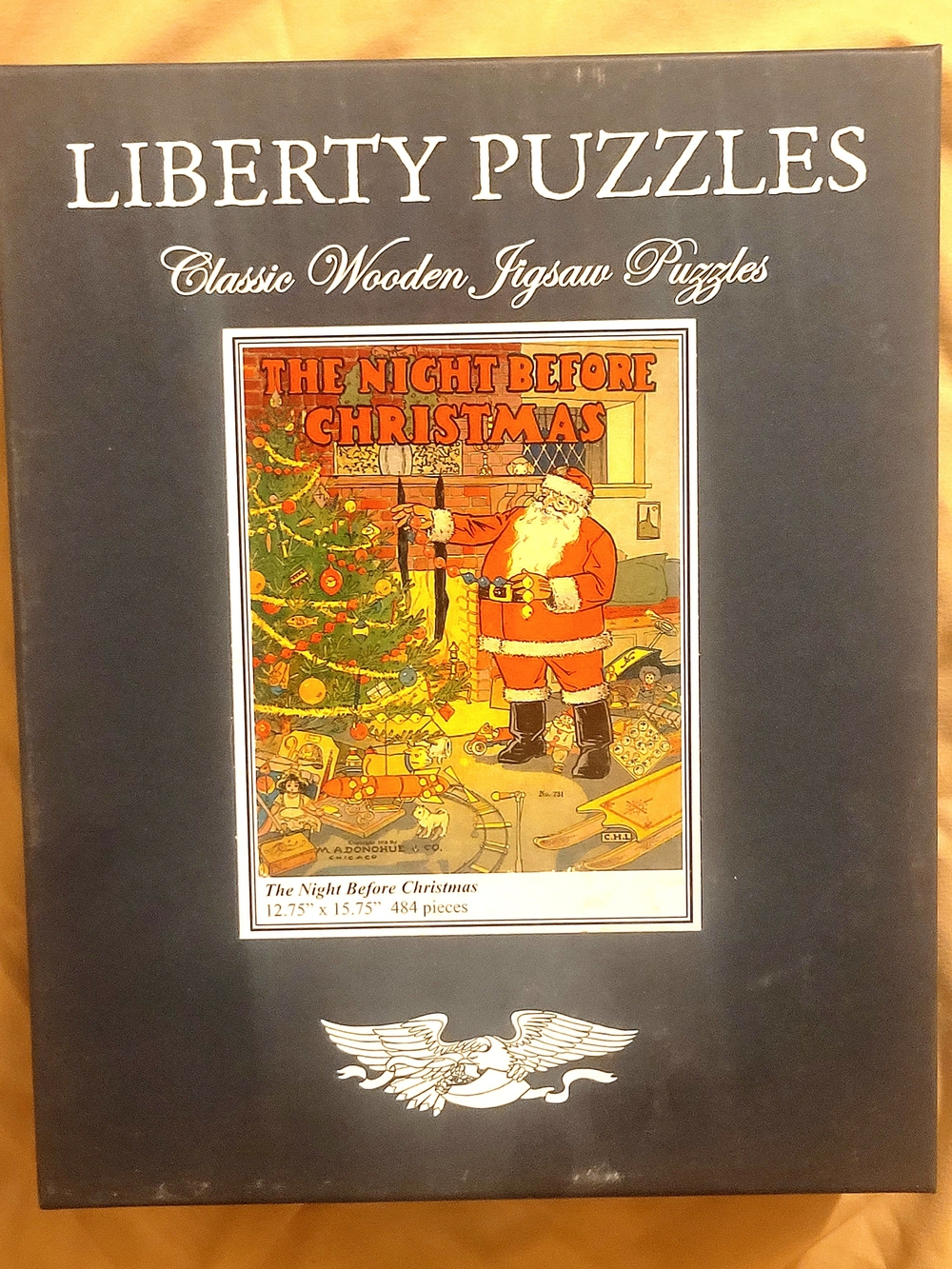 Liberty Puzzles 'The Night Before Christmas' Wooden Jigsaw Puzzle - Black & Red